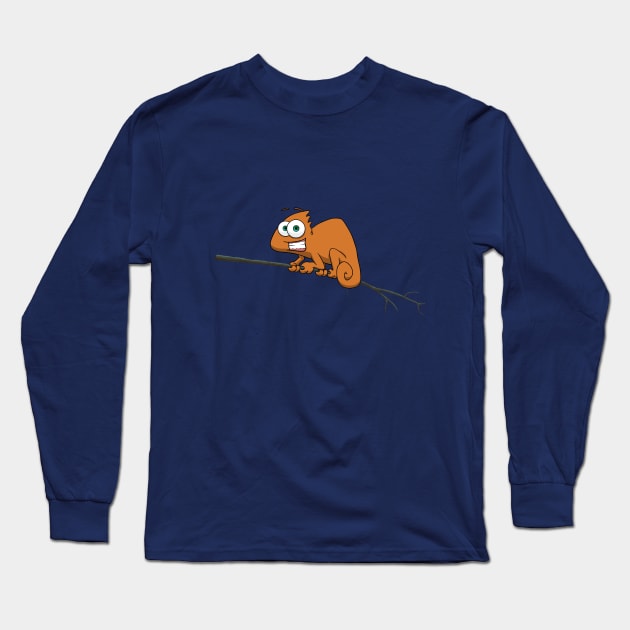 Orange chameleon Long Sleeve T-Shirt by SuRReal3D